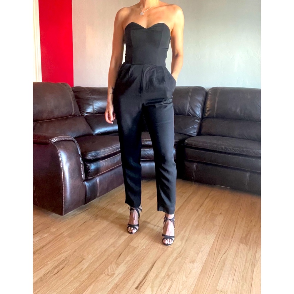 H&M CONSCIOUS STRAPLESS BONED CORSET JUMPSUIT